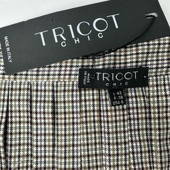 NWT Tricot Chic Houndstooth Pleated Skirt - Picture 10 of 14